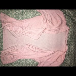 Pink cinched waist sweater